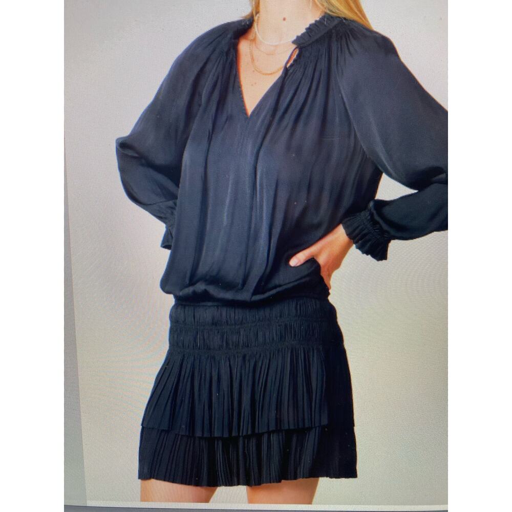Current Air Laurel pleated mini dress black small